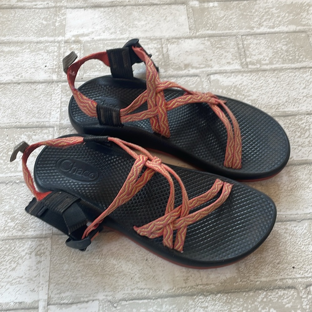 Chaco purple and orange starpy sandals